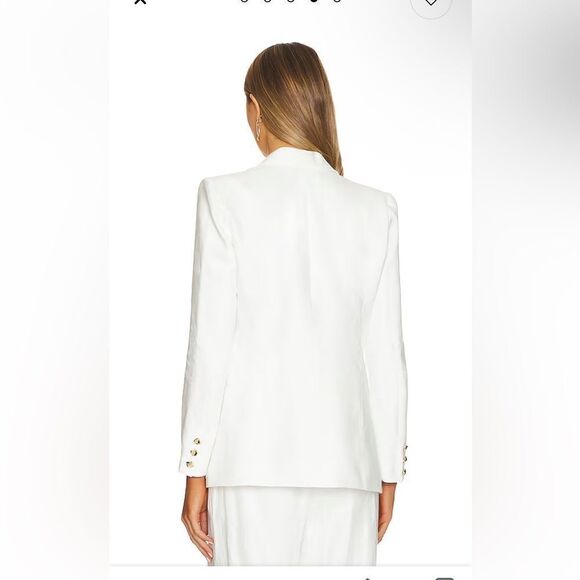 Karina Grimaldi Cecile Jacket blazer Off White linen gold buttons Revolve New - Picture 5 of 13